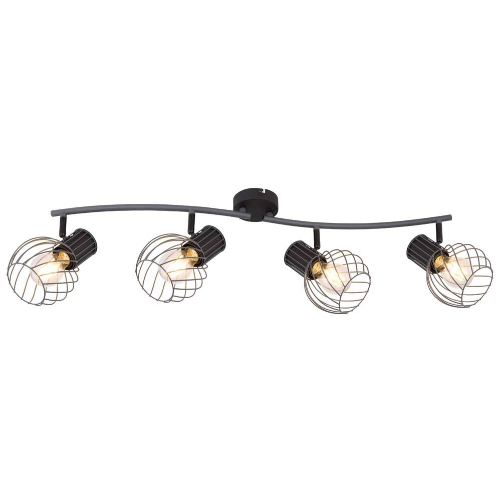 Decken Lampe Leuchte Metall-Käfig 4-Flammig Beleuchtung Strahler Spots beweglich