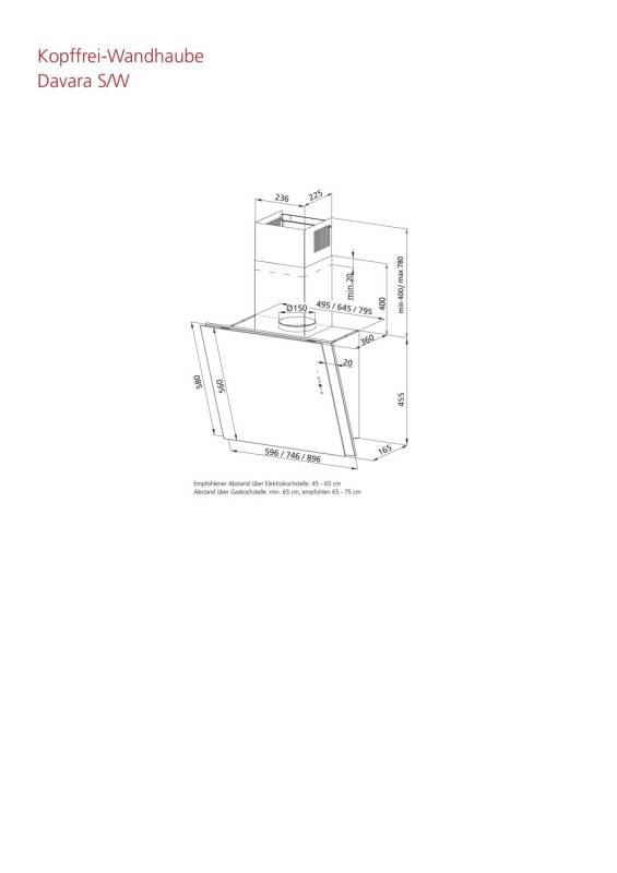 Oranier Dunstabzugshaube Davara 90 W