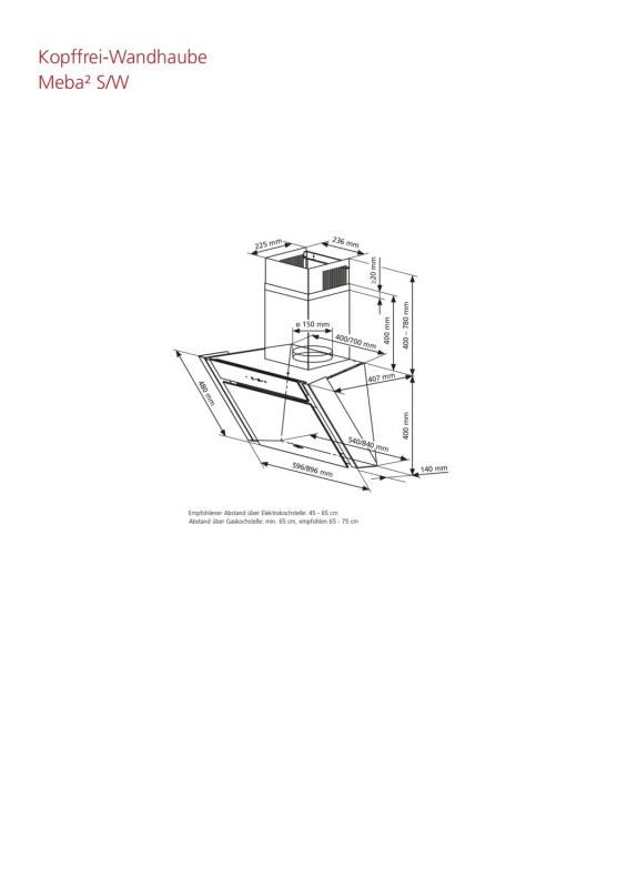 Oranier Dunstabzugshaube Meba2 90 W