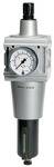 Riegler Filterregler »multifix« mit Metallbehälter, Sichtrohr u. Mano., 40 µm, BG 5, G 1, PE max. 20 bar, Regelber. 0,5-10 bar, Ablass HA<br>Vordr