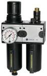 Riegler Wartungseinheit 2-tlg. »multifix«, Metallbehälter und Sichtrohr, BG 1, G 1/4, Eingangsdruck max. 20 bar, Regelbereich 0,5 - 10 bar<br>Zweit