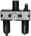 Riegler Wartungseinheit 3-tlg. »multifix«, Metallbehälter und Sichtrohr, BG 3, G 1/2, Eingangsdruck max. 20 bar, Regelbereich 0,5 - 10 bar<br>Dreit