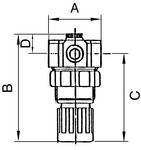 Riegler Druckregler für Wasser, inkl. Manometer, G 1/4, Regelbereich 0,5 - 10 bar, Eingangsdruck max. 25 bar, Med.-Umgeb.temp. max. 50 °C<br>Membran