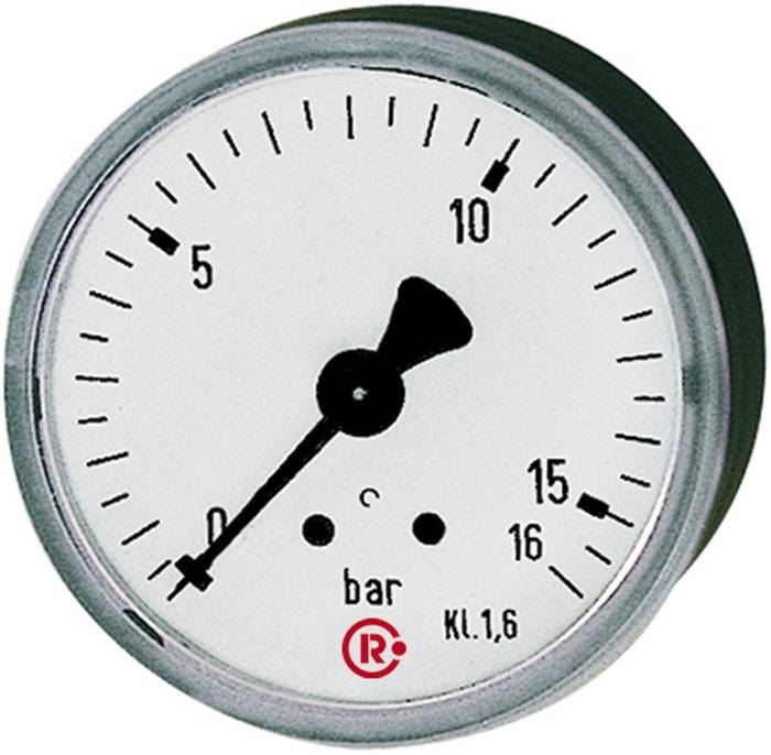 Standardmanometer KS-G. G 1/8 hinten zentrisch 0 - 16,0 bar D. 40