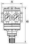 Riegler Kontaktmanometer mit Magnetspringkontakt, Anschluss radial unten, G 1/2, Typ PGS21, Güteklasse 1,0, Messber. 0 - 4,0 bar, Ø 100<br>Rohrfeder