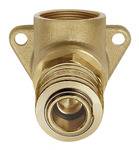 Riegler Deckenwinkel mit Schnellverschlusskupplung NW 7,2, Messing blank, G 3/8 IG, Betriebsdruck 0 - 35 bar, Temp. -20 °C bis 100 °C<br>1-, 2- bzw