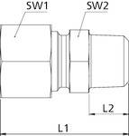Riegler Verbindungsstück DN 9 - DN 9, Messing 2.0401, PN max. 15 bar, Mediums-/Umgebungstemperatur -20 °C bis 160 °C