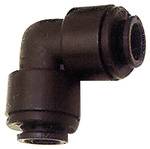 Riegler Winkelverbinder POM, für Schlauch-Außen-Ø 28 mm, Arbeitsdruck max. 10 bar<br>Schnellsteckverbinder mit hoher Festigkeit, Zähigkeit, gering