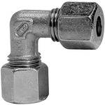 Riegler Winkel-Verschraubung, Rohr-Außen-Ø 6 mm, PN max. 315 bar, SW1 14, SW2 12, Stahl verzinkt<br>Winkel-Verschraubung, leichte Ausführung