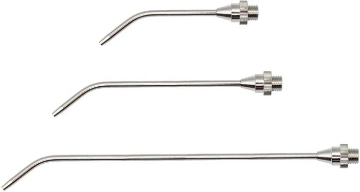 Verlängerungsdüse Bohrung 3,0 mm MS vern. 100 mm lang gebogen