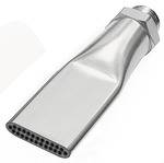 Riegler Lärmarme Flachdüse, G 3/8 AG, Sicherheitsdüse allgemeine Anwendungen, Messing vernickelt, Länge 100mm, Düsenbreite 29mm, Diagr. 15<br>Mit