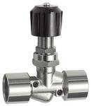 Riegler Nadelventil, Messing vern., für Schalttafeleinbau, IG/IG, Rp 3/8, DN 8, SW1 21, Betriebstemp. -10 °C bis 80 °C, PN max. 18 bar