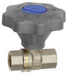 Riegler Kugelhahn, Feineinstellung, trinkwassergeeignet, Messing vern./blank, Betriebstemp. -15°C bis 120°C, Rp 2, DN 50, PN max. 40 bar<br>Messingk