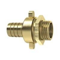 Riegler 3/3 Standrohrverschraubung, G 1/2 AG x 13 mm, Mutter 3/4, flachdichtend, leichte Ausführung, Messing blank