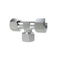 Riegler Einstellbare T-Verschraubung, Dichtkegel, 360° drehbar, Mutter M16x1,5 i., Rohr-Außen-Ø 8 mm, PN max. 630 bar, Stahl verzinkt