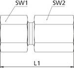 Riegler Gerade Aufschraubverschraubung, G 1/2 i., Rohr-Außen-Ø 18, PN max. 315 bar, SW1 32, SW2 36, Stahl verzinkt<br>Gerade Aufschraubverschraubung