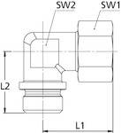 Riegler Winkel-Einschraubverschraubung, M10x1,0 keg. a., Rohr-Außen-Ø 6 mm, PN max. 315 bar, SW1 14, SW2 12, Stahl verzinkt