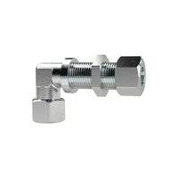 Riegler Winkel-Schottverschraubung, Rohr-Außen-Ø 10 mm, PN max. 630 bar, SW1 22, SW2 24, SW3 17, Stahl verzinkt<br>Winkel-Schottverschraubung, schwe