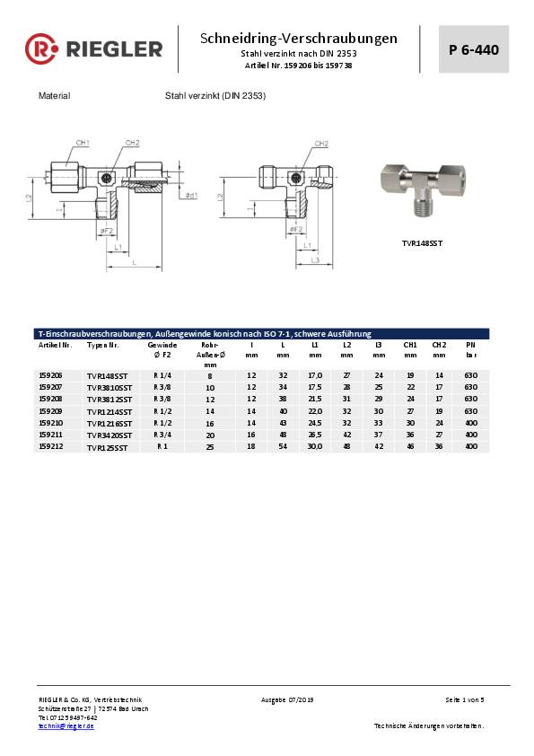 Kreuz-Verschraubung Rohr-AD.22mm Stahl verz.