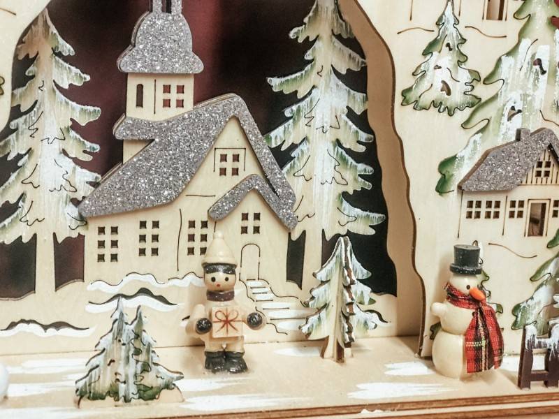 3 Stück Hellum LED-Holzleuchter (F) 525021