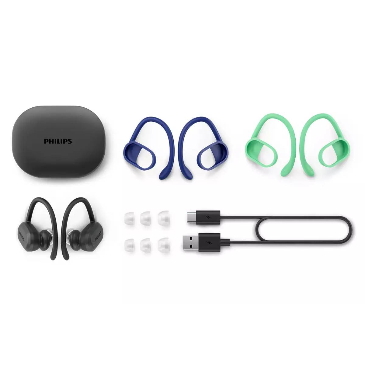 PHILIPS kabellose Kopfhörer Sport In-Ear Ohrhörer TAA7306 BT IP57 schwarz NEU