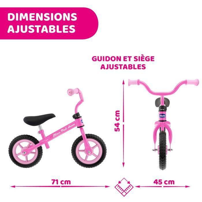CHICCO Pink Balance Bike 10 Zoll 2/5 Jahre