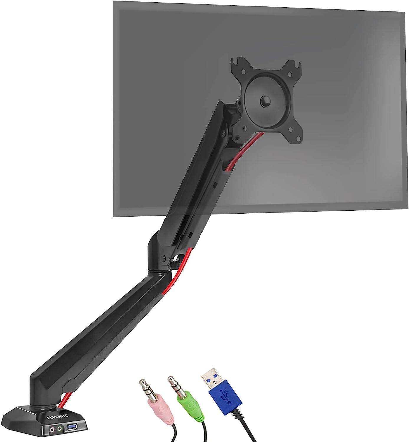 Duronic DMUSB5X1 USB Monitorhalterung für 27" - 8kg Kapazität - Verstellbar in Höhe, Neigung und Drehung - VESA 75/100