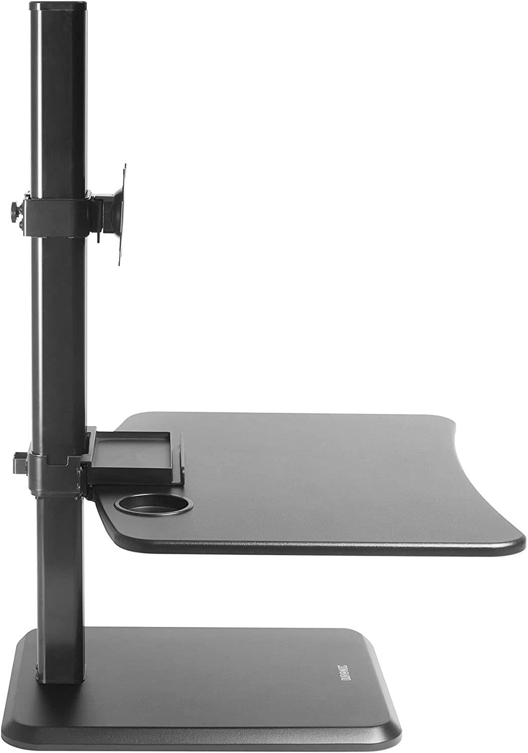Duronic DM05D14 Workstation - Monitorständer mit Tastaturhalterung - Sit-Stand Stehpult mit Becherhalter - 65cm x 51cm
