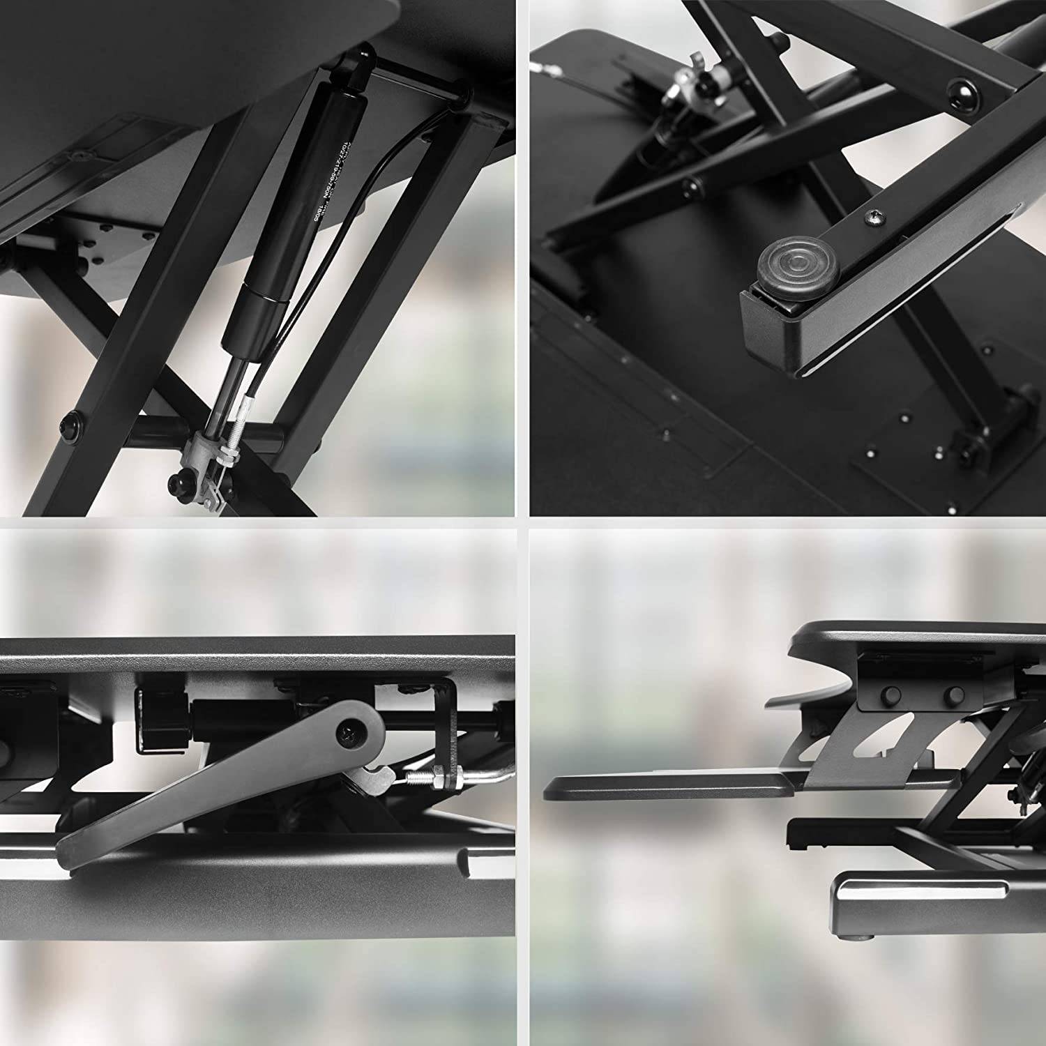 Duronic DM05D16 Workstation bis 43cm höhenverstellbar - Sit-Stand Stehpult mit Tastaturablage - 76,8cm x 49,8cm