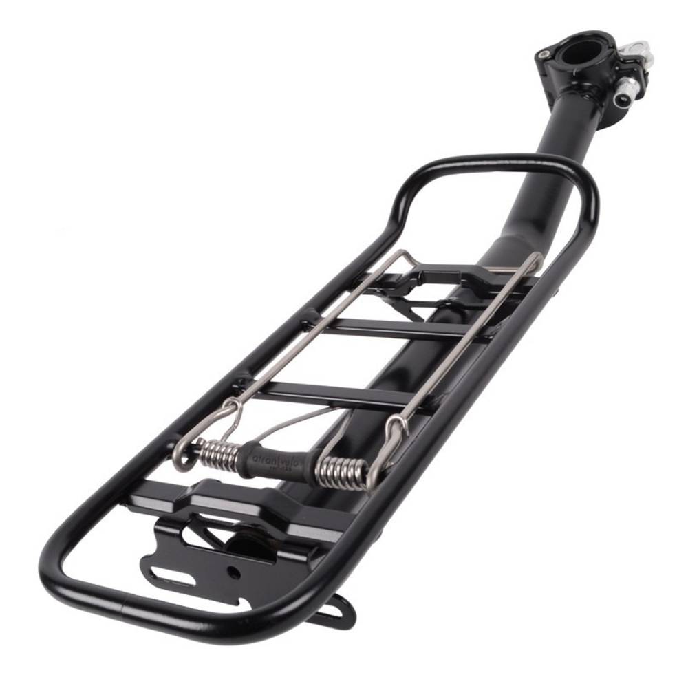 Atranvelo 1479-71 Sattelstütz-Gepäckträger Tour schwarz, Alu, inkl. AVS System, schwarz