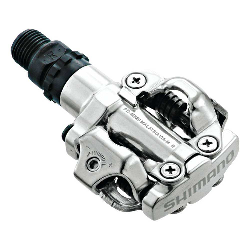SHIMANO PD-M520 SPD Klickpedale, zweiseitig, 9/16", ohne Reflektor, silber (1 Paar)