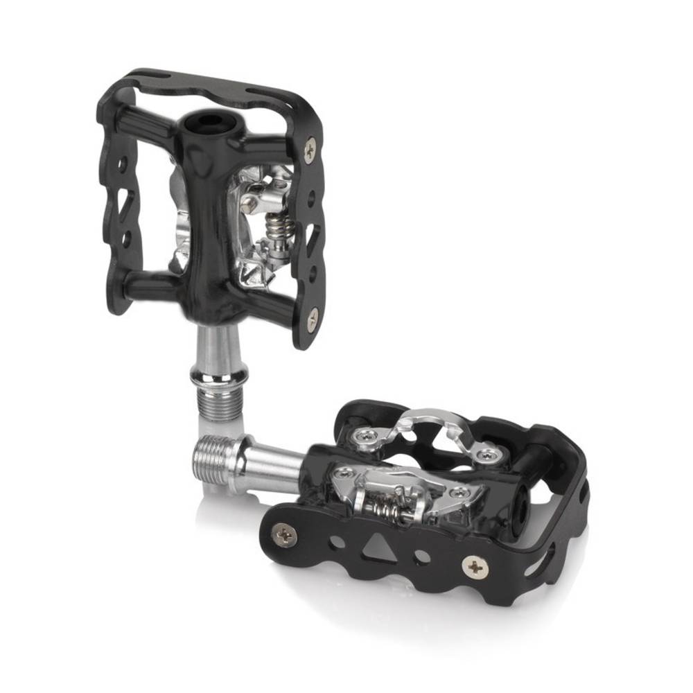 XLC PD-S20 System-Pedal einseitig SPD-kompatibel, schwarz/silber (1 Paar)