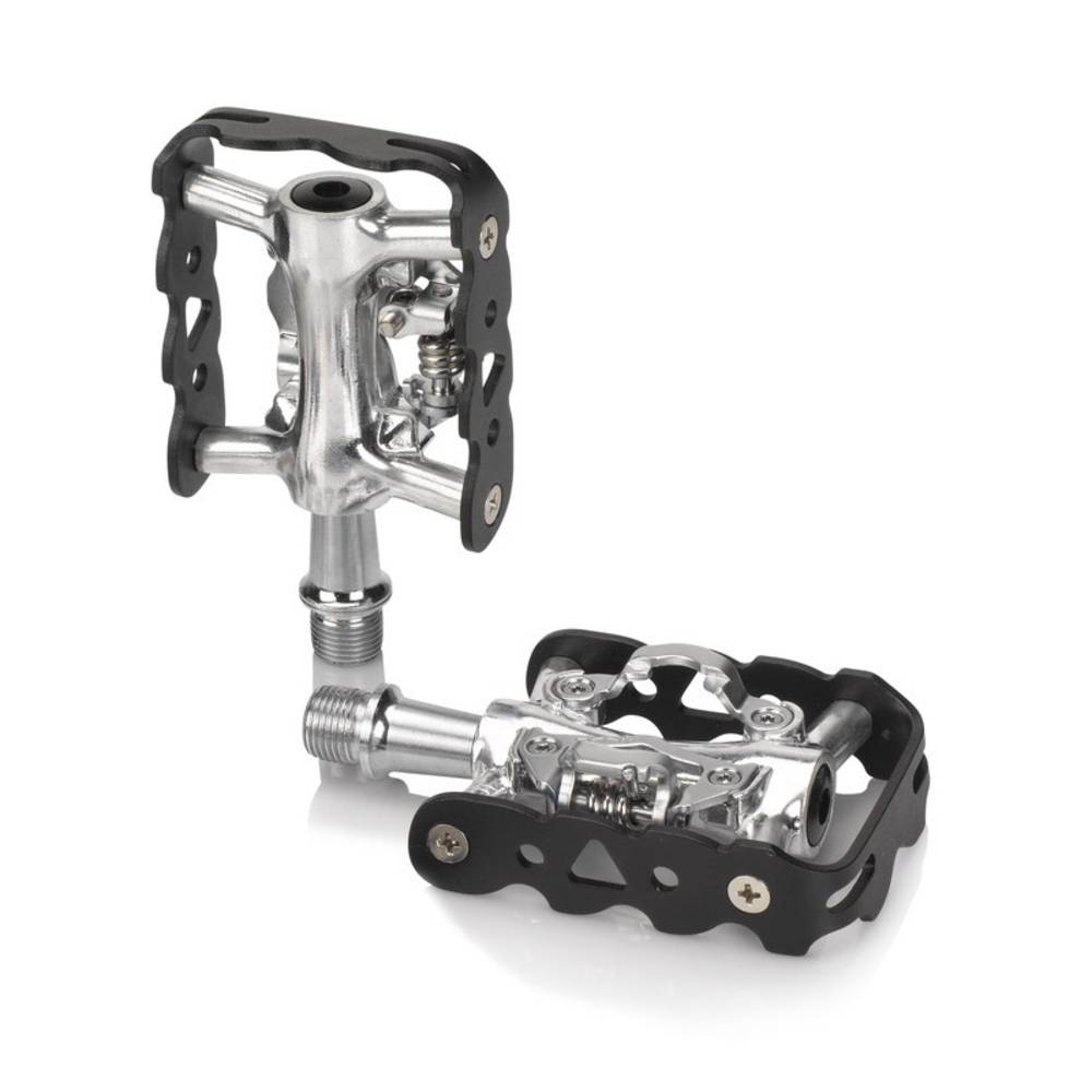XLC PD-S20 System-Pedal einseitig SPD-kompatibel, schwarz/silber (1 Paar)