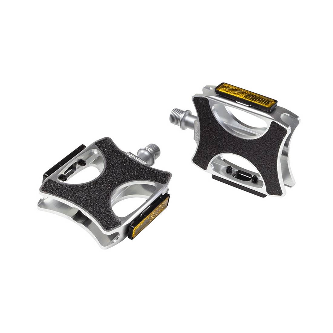 ergotec 86070001 Alu-Pedal EP-Serie Urban, 9/16", mit Reflektoren, silber (1 Paar)