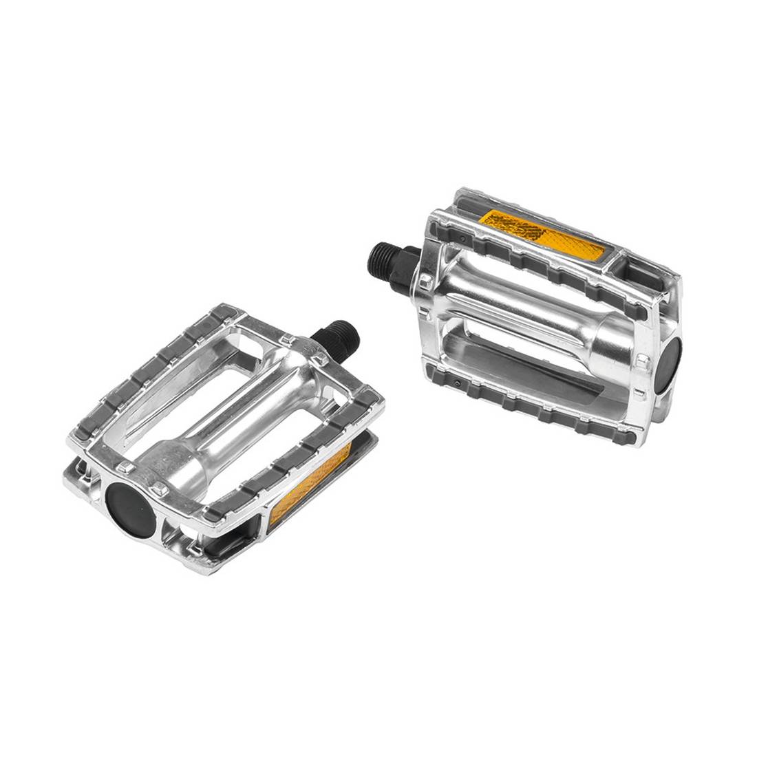 ergotec 86036001 Alu-Pedal 658 XXL, 9/16", mit Reflektoren, silber/grau (1 Paar)