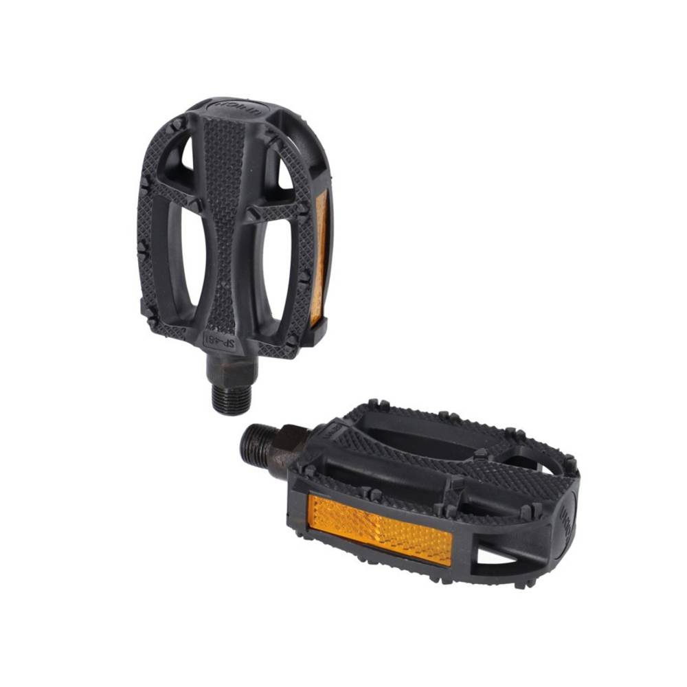 XLC Kinder-/Jugendpedal schwarz, 9/16",Reflektor, schwarz (1 Paar)