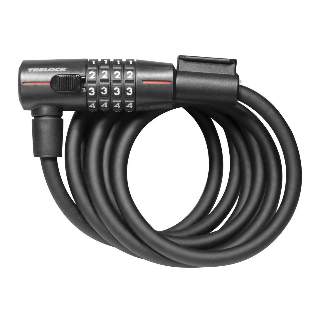 Trelock Zahlen-Spiralkabelschloss 180 cm Ø 10 mm SK 210/180/10, mit Halter ZK 234, schwarz