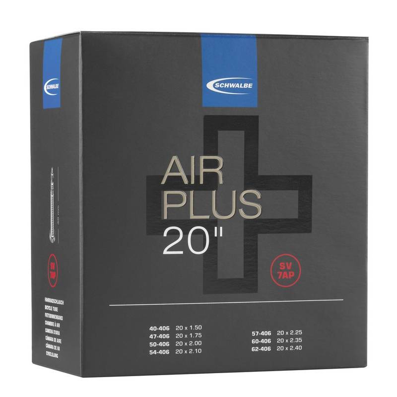 Schwalbe 20" Schlauch "SV 7AP Air Plus", 40/62-406, SV 40mm, schwarz