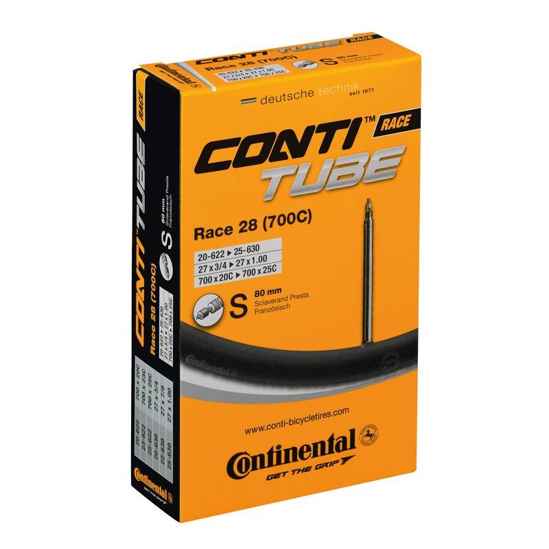 Continental 28" Schlauch "Race 28", 700x20/25C (18/25-622/630), SV 80 mm, schwarz