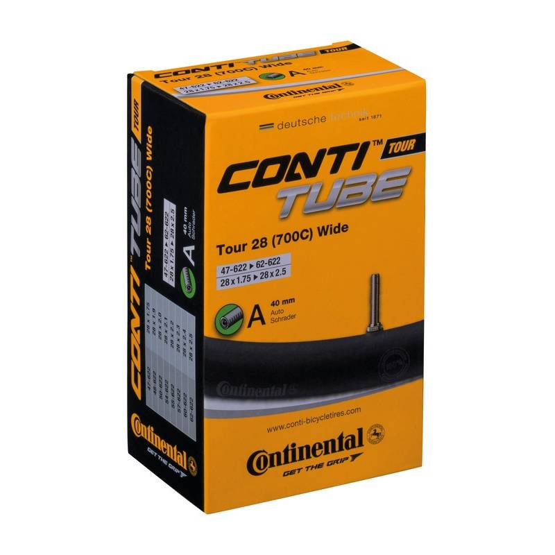 Continental 27/28" Schlauch "Tour 28 Wide RE", 27/28x1 1/4-1.75" (47/62-622), AV 42 mm, schwarz