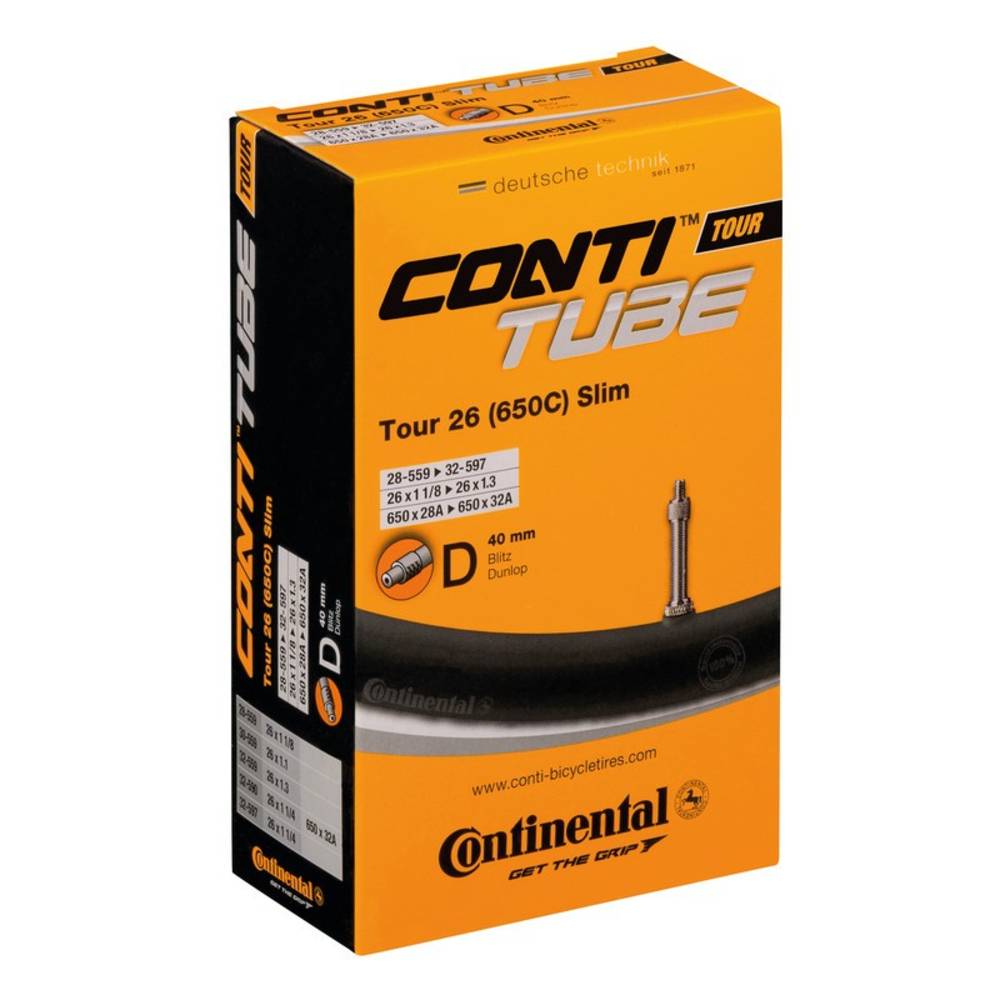 Continental 26" Schlauch "Tour 26 slim RE", 26x1 / 1 1/4" (28/32-559/597), DV 40 mm, schwarz