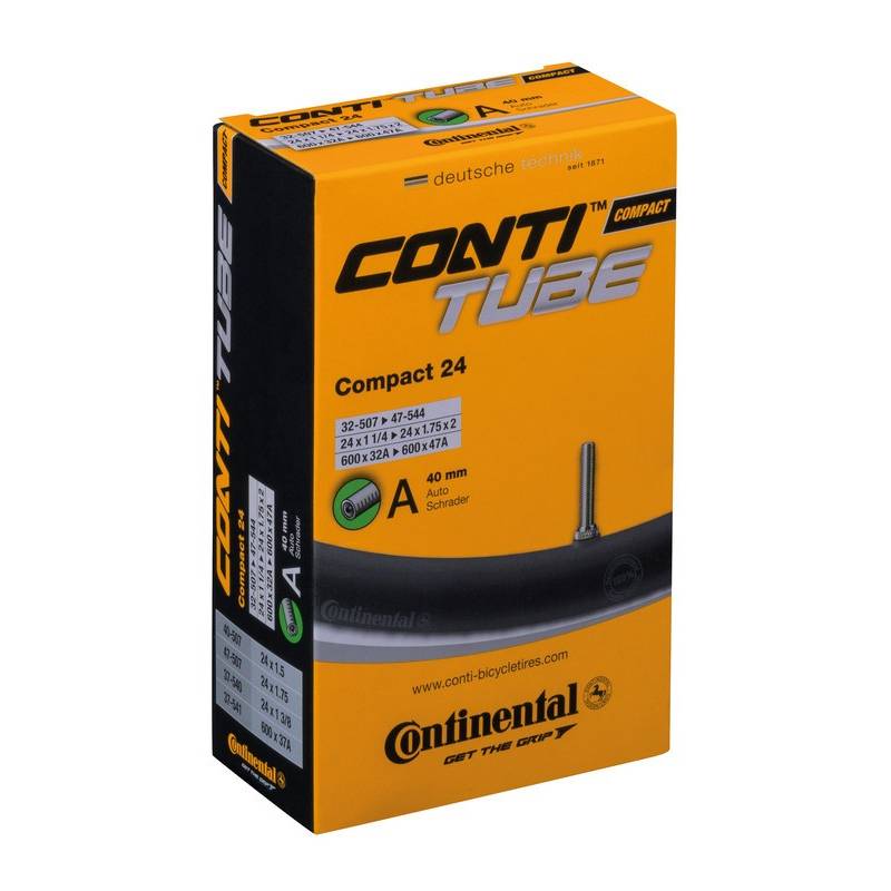 Continental 24" Schlauch "Compact 24 RE", 24x1 1/4-1.75" (32/47-507/544), AV 40 mm, schwarz