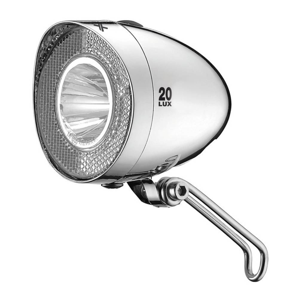 XLC Batterie Scheinwerfer LED Retro mit StVZO für alle Räder, chrom 20 Lux, chrome