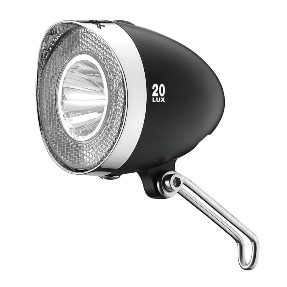 XLC CL-F20 Batterie Scheinwerfer LED Retro mit StVZO für alle Räder, 20 Lux, schwarz