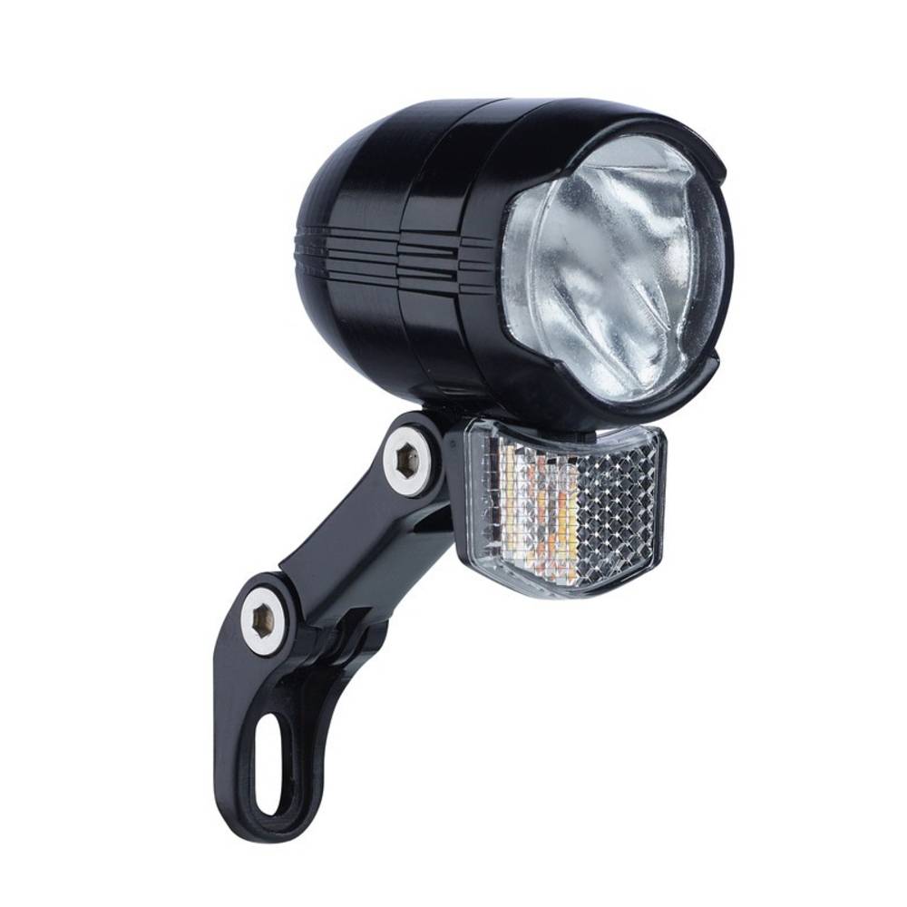 Büchel E-Bike-Scheinwerfer "Shiny 80", LED, mit Halter, ca.80 Lux, 6-48V, schwarz