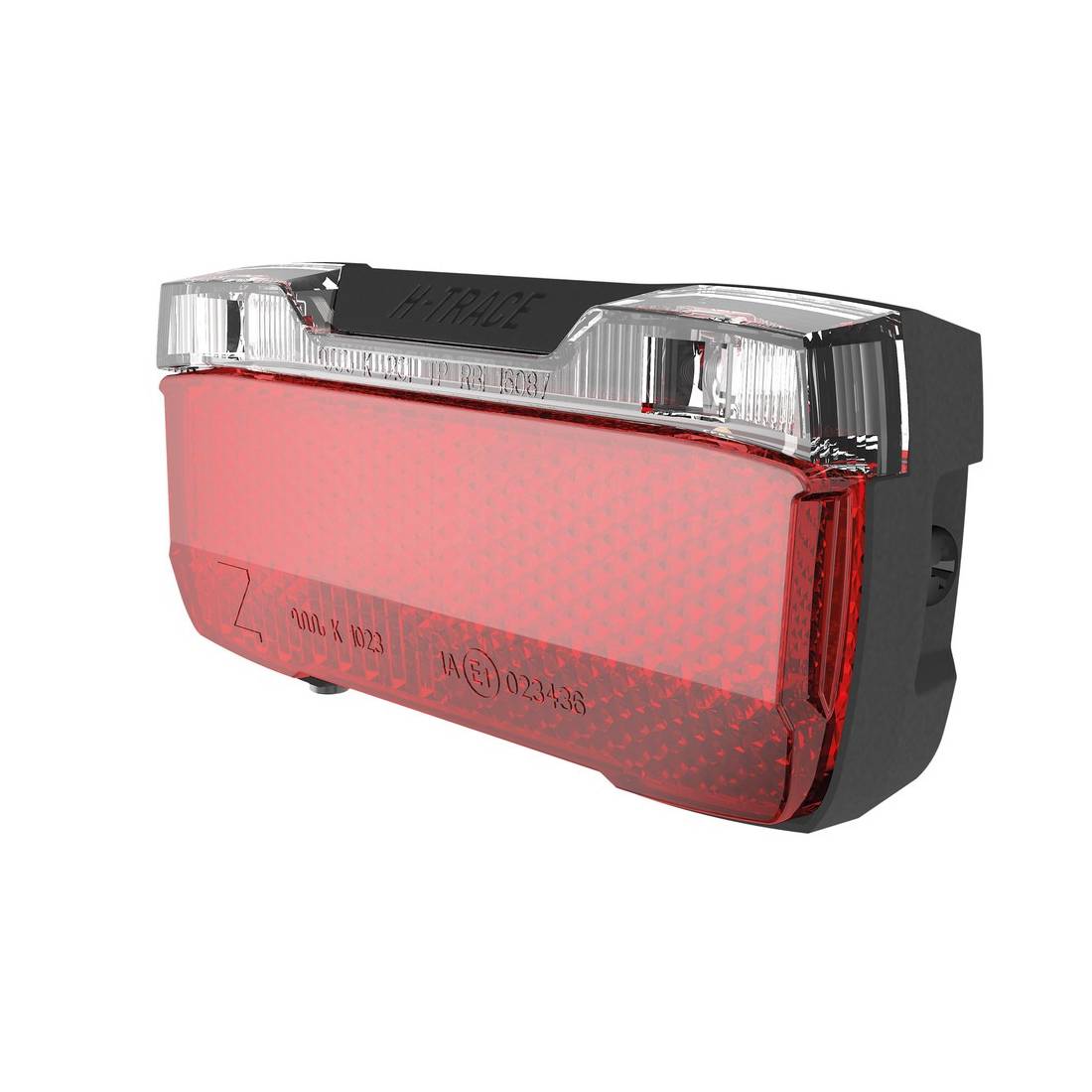 Herrmans Gepäckträgerrücklicht H-TraceBa Batteriebetrieb, on/off, 50mm, rot/schwarz