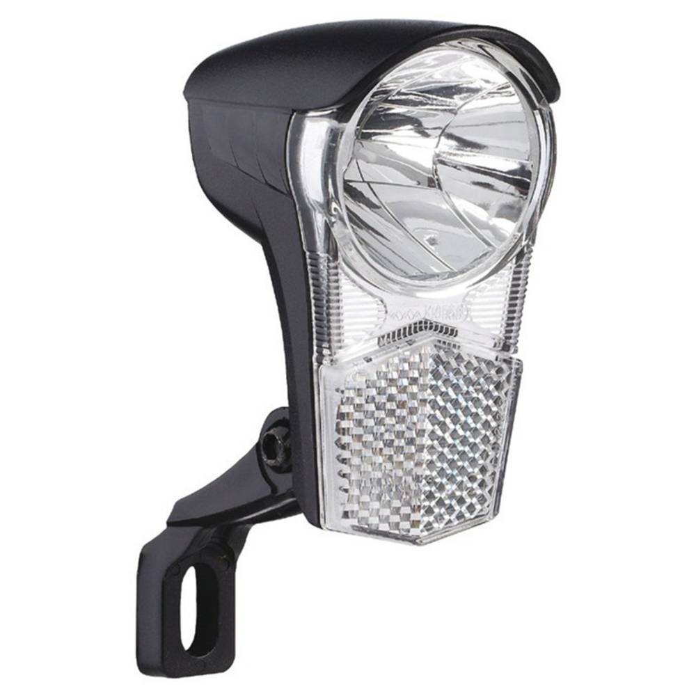 Büchel Dynamo-Scheinwerfer "Uni LED", 15 Lux, Halter, Schalter, schwarz
