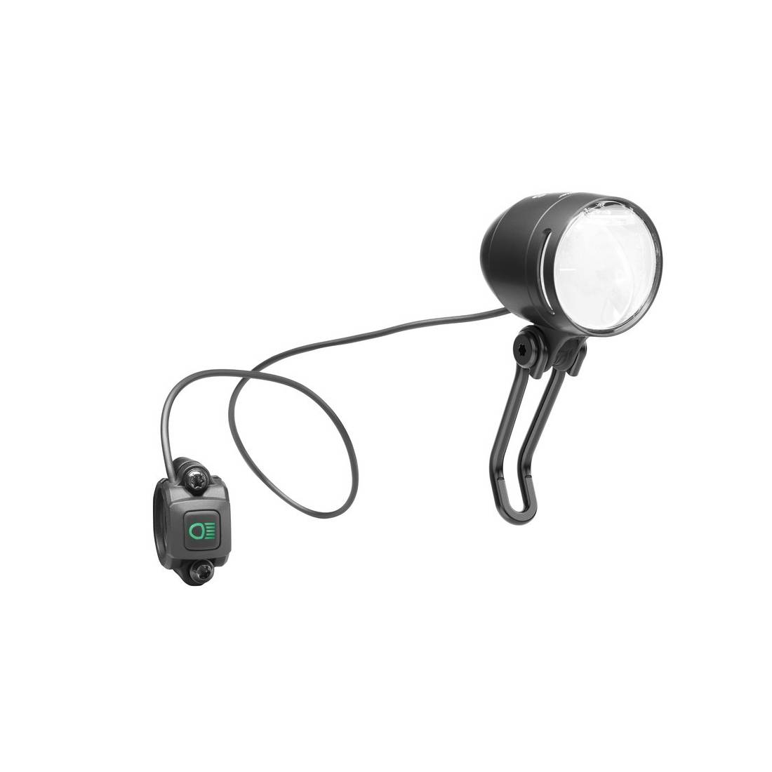 Busch & Müller E-Bike-Scheinwerfer "IQ-XS-High Beam", LED, 100/150 Lux, Fernlicht, schwarz matt