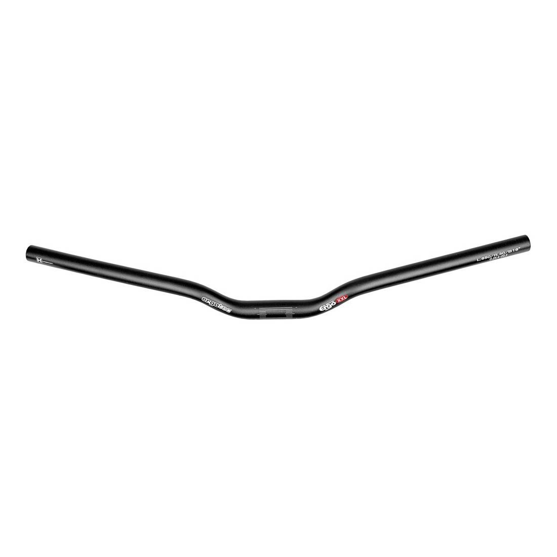 ergotec 16229101 Lenkerbügel Ergo XXL Alu, Ø 25,4mm, 650mm, 16°, schwarz/matt