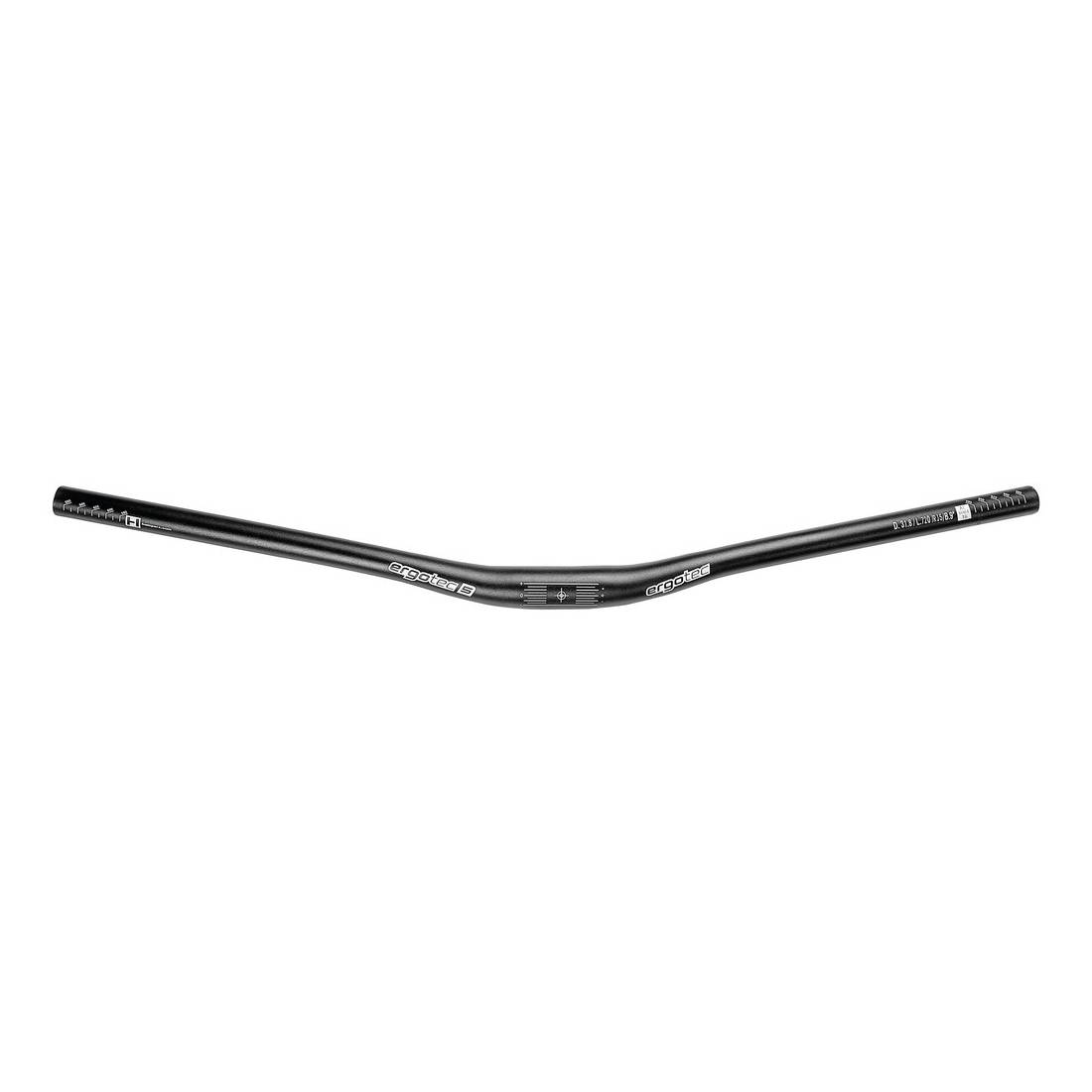ergotec 16760001 Lenkerbügel Low Riser Alu, Ø 31,8mm, 720mm, 9°, schwarz/matt